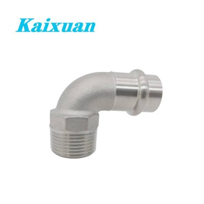 Casting Press Fitting 316 Stainless Steel Male Threaded Press Fitting 90 Degree Elbow For Gas Water Plumbing